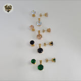 (4-9046) Stainless Steel - Zircon Stud Set.