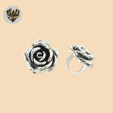 (2-5047) Anillo de rosa gruesa en plata de ley 925.