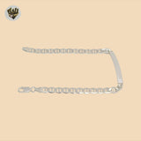 (2-0470) 925 Sterling Silver - 5.5mm Mariner Link Plate Bracelet - 9".