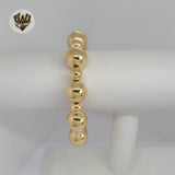 (MBRA-25-6) Gold Laminate - 13mm Beads Bracelet 8.5"  - BGF