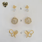 (1-1188-2) Gold Laminate - Zircon Stud Earrings - BGO