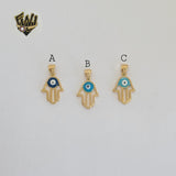 (1-2282) Gold Laminate - Hamsa Hand Pendants - BGF