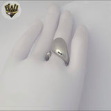 (4-0007) Stainless Steel - Open Teardrop Ring.
