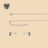 (2-6779) 925 Sterling Silver - 1mm Heart Zircon Set - 16"