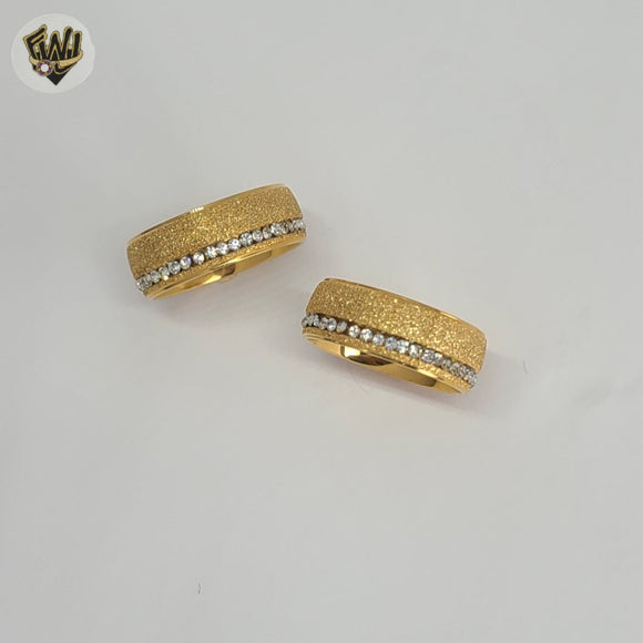 (4-0037) Stainless Steel - Zircon Ring.