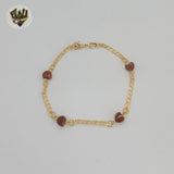(1-0739) Gold Laminate - Venturina Heart Bracelet - 7.5" - BGF