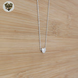 (2-66030) Plata de ley 925 - Collar de flores con eslabones Rolo de 2 mm.