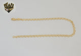 (1-0088) Gold Laminate - 3.5mm Heart Link Anklet - 10” - BGF