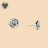 (2-3263) Pendientes de plata de ley 925 con forma de flor.