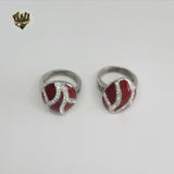 (4-0057-1) Stainless Steel - Zircon Ring.