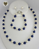 (MSET-51) Gold Laminate - 8mm Multicolor Mallorca Pearls Set