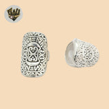 (2-5044-1) Plata de Ley 925 - Anillo Alargado Tallado.
