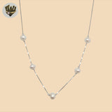 (2-66040) Plata de ley 925 - Collar con placa de eslabones de caja de 1 mm.