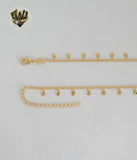 (1-6195) Gold Laminate - Curb Link Drop Necklace - BGF