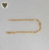 (1-0752) Gold Laminate - 4mm Paper Clip Zircon Bracelet - 7” - BGF
