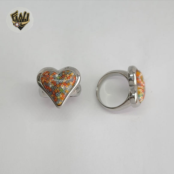 (4-0046-1) Stainless Steel - Flower Ring.