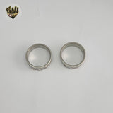 (4-0001) Stainless Steel - Zircon Carved Ring.