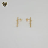 (1-1206-3) Laminado de Oro - Pendientes Cuadrados Largos - BGF