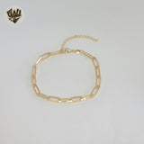 (1-0504) Gold Laminate - 5mm Paper Clip Bracelet - 7.5" - BGF