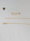 (1-6274-1) Gold Laminate - Box Link Heart Zircon Set - BGF