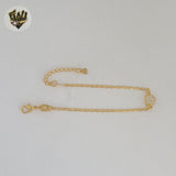 (1-0931) Gold Laminate - 2mm Mariner Heart Bracelet - BGF