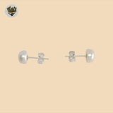 (2-3412) 925 Sterling Silver - Pearl Stud Earrings.