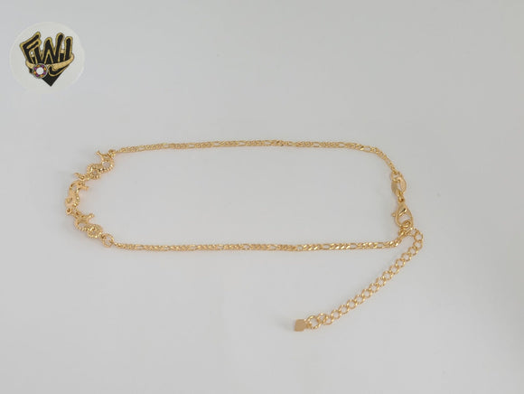 (1-0242-1) Gold Laminate - Seahorse Anklet -BGF