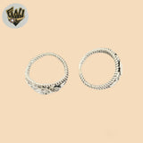 (2-5049-1) Anillo Flor Tallada en Plata de Ley 925.