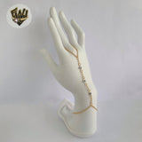 (1-0569-1) Pulsera de cadena de mano de 2 mm laminada en oro - 18 cm - BGF