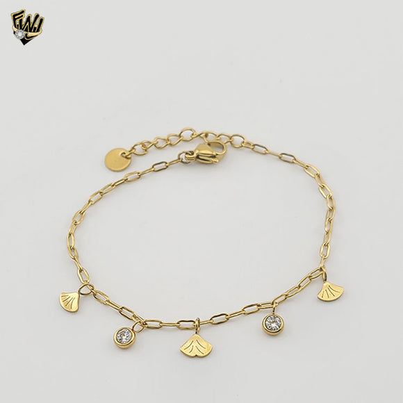 (4-4156) Stainless Steel - 1.8mm Paper Clip Charms Bracelet - 6