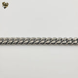 (4-4049) Stainless Steel - 10mm Curb Link Men Bracelet - 9".