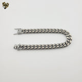 (4-4049) Stainless Steel - 10mm Curb Link Men Bracelet - 9".