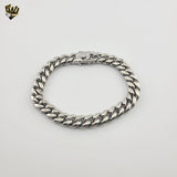 (4-4049) Stainless Steel - 10mm Curb Link Men Bracelet - 9".