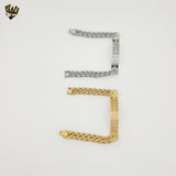 (4-4230) Stainless Steel - 10mm Curb Link Plate Bracelet - 8"