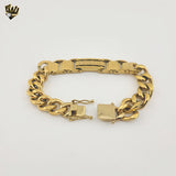 (4-4216) Stainless Steel - 12mm Alternative Curb Link Bracelet - 9"