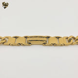 (4-4216) Stainless Steel - 12mm Alternative Curb Link Bracelet - 9"