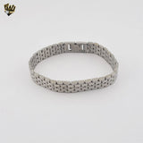 (4-4098) Stainless Steel - 12mm Alternative Link Bracelet - 8"