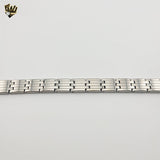 (4-4007) Stainless Steel - 12mm Bracelet for Men - 8"