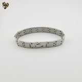 (4-4007) Stainless Steel - 12mm Bracelet for Men - 8"