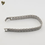 (4-4008) Stainless Steel - 13mm Bracelet for Men - 8"
