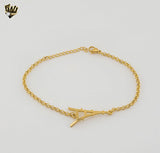 (4-4277) Stainless Steel - 1mm Rolo Eiffel Bracelet - 7.5"