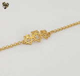 (4-4276) Stainless Steel - 1mm Rolo Owl Bracelet - 7"