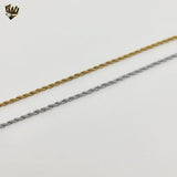(4-4254) Stainless Steel - 2mm Rope Bracelet