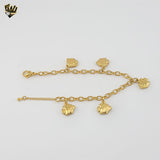 (4-4159) Stainless Steel - 4mm Rolo Charms Bracelet - 7"
