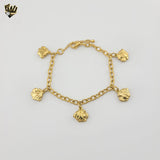 (4-4159) Stainless Steel - 4mm Rolo Charms Bracelet - 7"