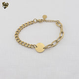 (4-4095) Stainless Steel - 5mm Mixed Links Bracelet.