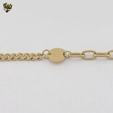 (4-4095) Stainless Steel - 5mm Mixed Links Bracelet.