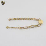 (4-4095) Stainless Steel - 5mm Mixed Links Bracelet.