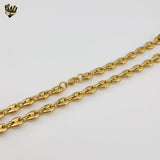 (4-3222) Stainless Steel - 7.5mm Hollow Puff Link Chain.