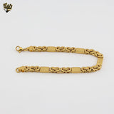 (4-4089) Acero inoxidable - Brazalete de eslabones alternativos de 6,5 mm - 8,5"